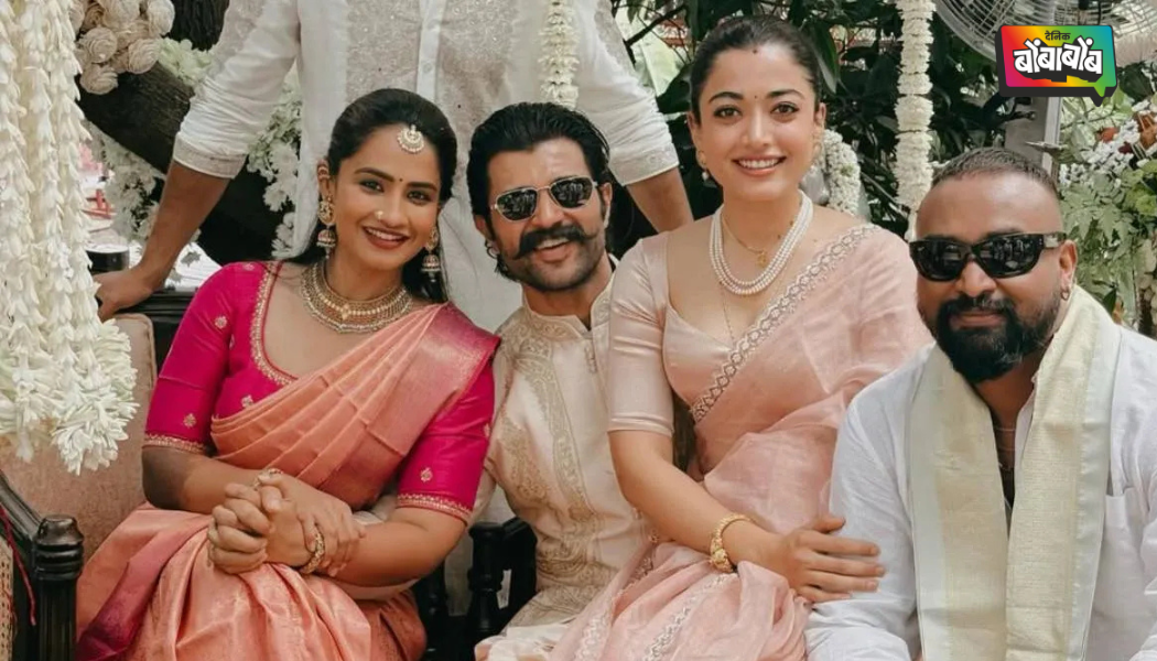 मित्राच्या लग्नात रश्मिका-विजयचा खास अंदाज, पतीच्या मांडीवर बसलेली दिसली अभिनेत्री, क्यूट क्षण व्हायरल